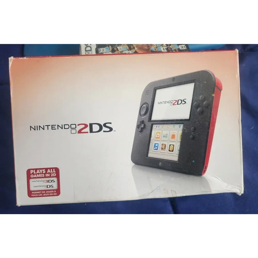 2DS Console with [8] 2DS games, Box, and Plastic Case, Everything Works